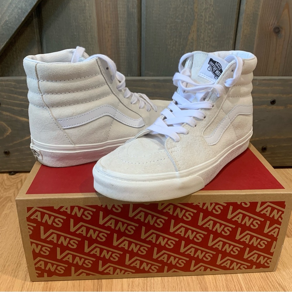 Vans Sk8-Hi Pig Suede Blanc Sneakers women 8.5 white